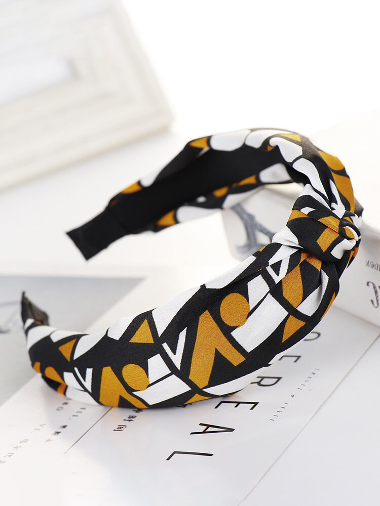 Woman's Plaid Leopard Print Color Headband Hair Clip