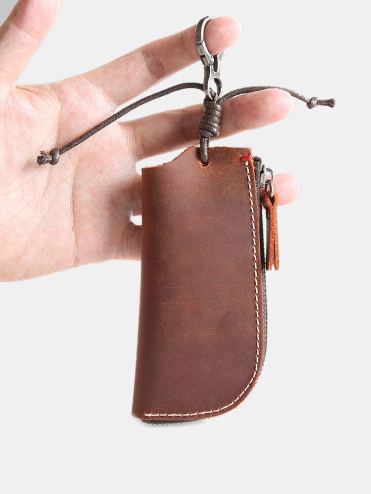 Men Genuine Leather Keychains Coin Purse Wallet