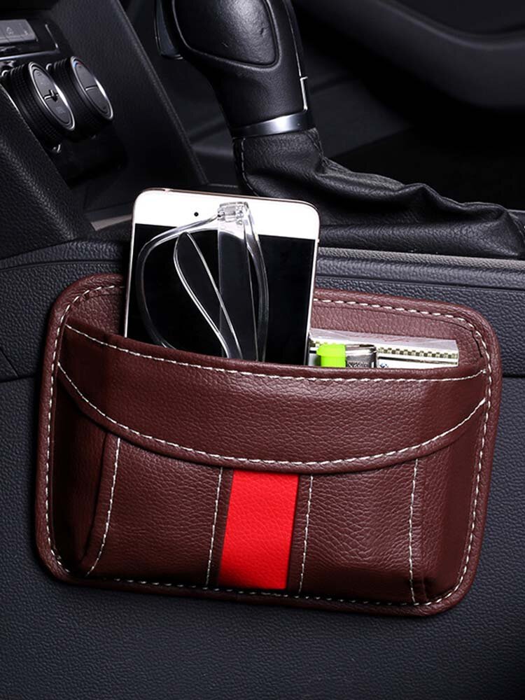 PU Leather Phones Holder Car Phone Holder Car Storage Bag Car Box Storage Car Storage Multifunction Accessories
