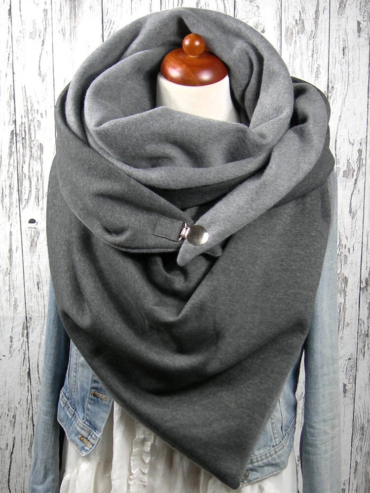 Solid Color All-match Casual Thickening Warm Shawl Scarf
