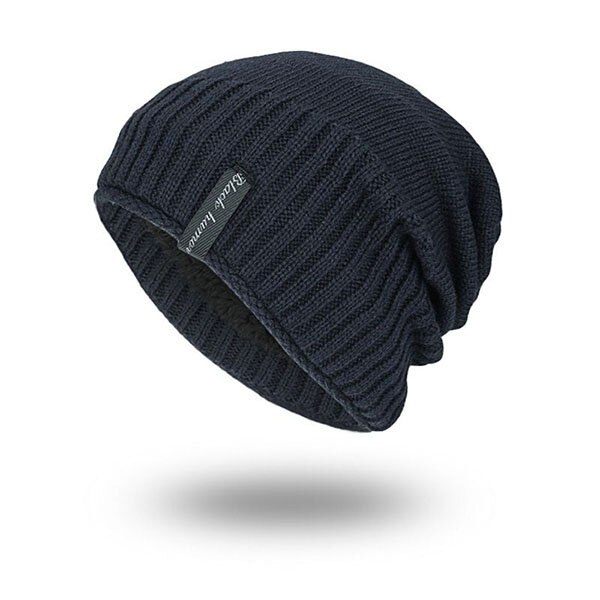 

Men Solid Color Stripe Knitted Skullies Beanie Cap Earmuffs Warm Outdoor Casual Hats, Khaki;black;grey;wine red;navy
