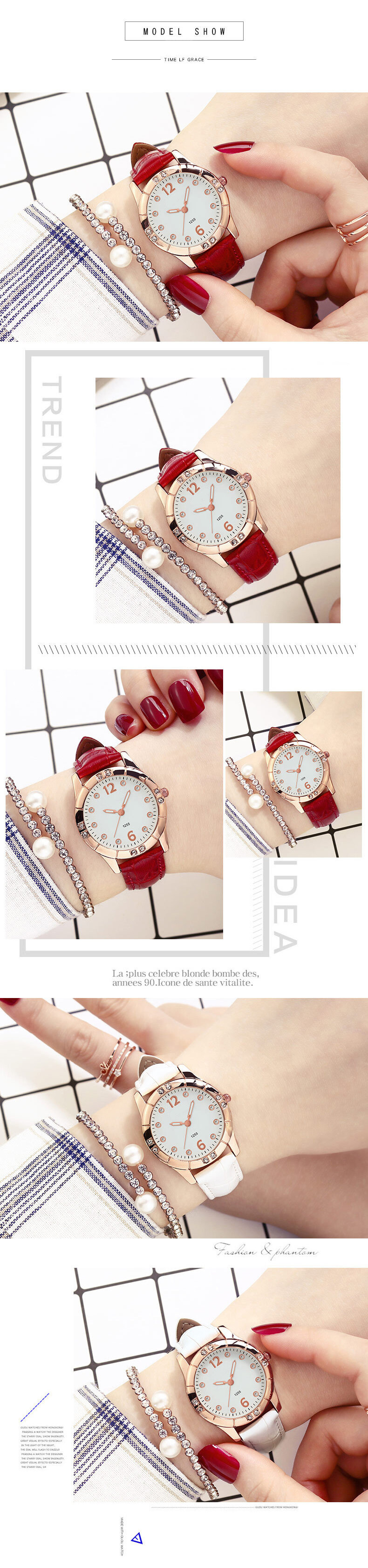 Diamonds Elegant Design Women Armbandsur Lysande Display Quartz Watch