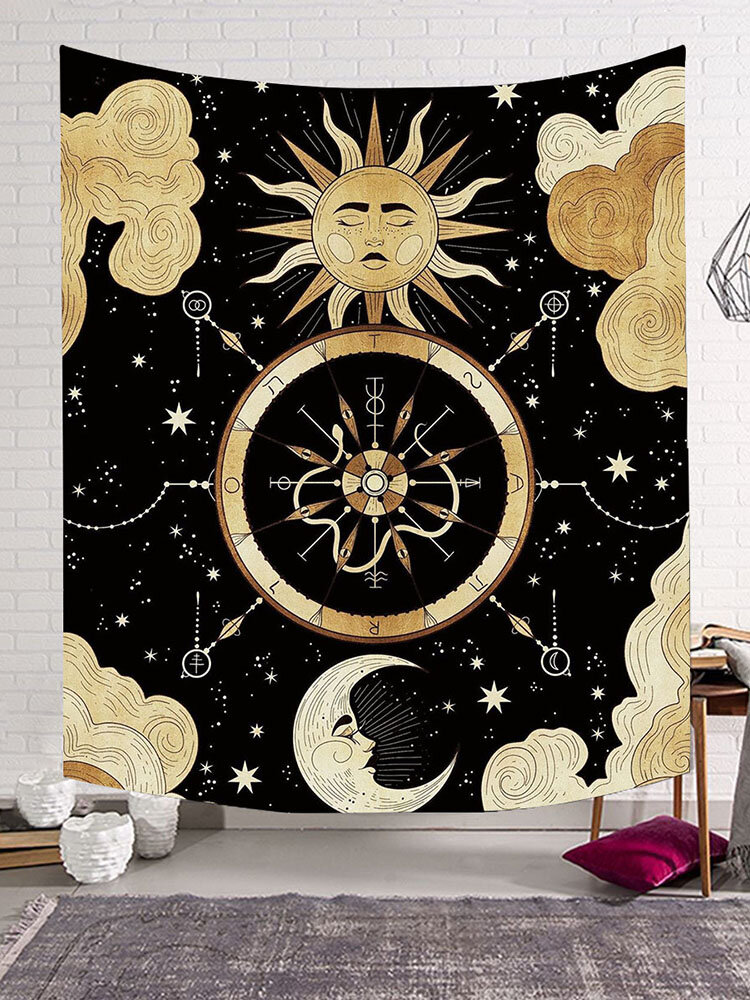 1PC Dacron Sun And Moon Series Wall Hanging Living Room Bedroom Decoration Tapestries