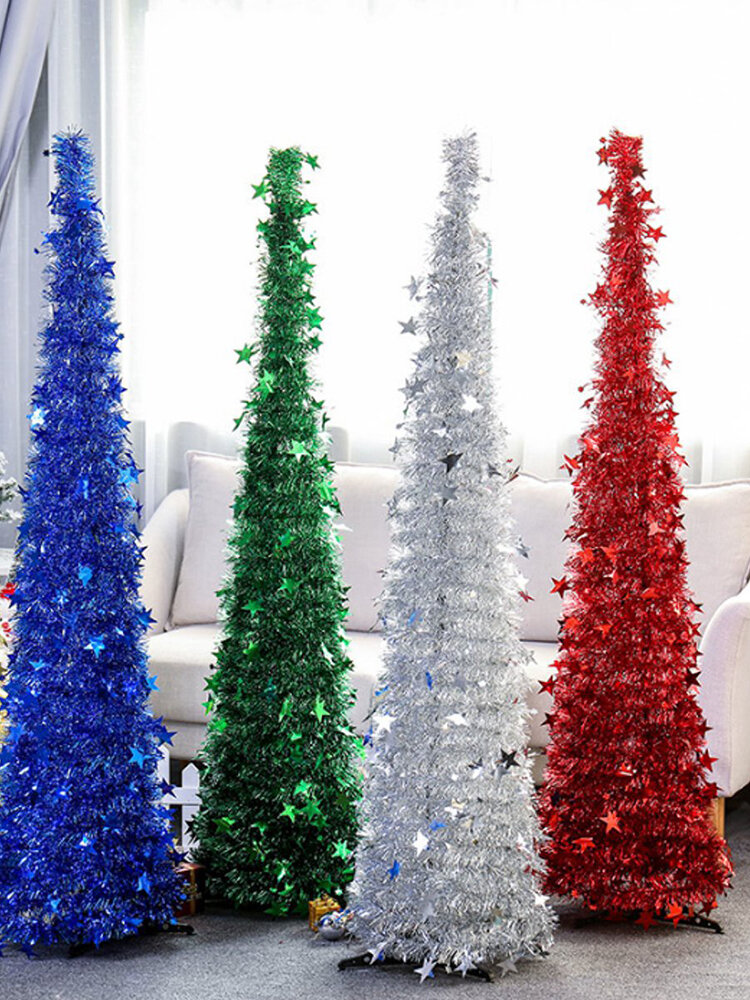 Retractable Folding Christmas Decoration Tree 1.2M High Colorful Tree