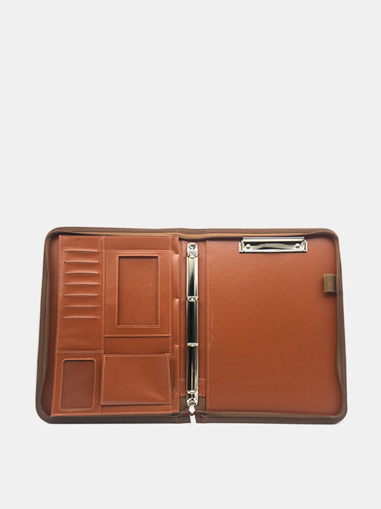 Multi-function Folder Zipper Briefcase Portable File Holder Handbag For Men