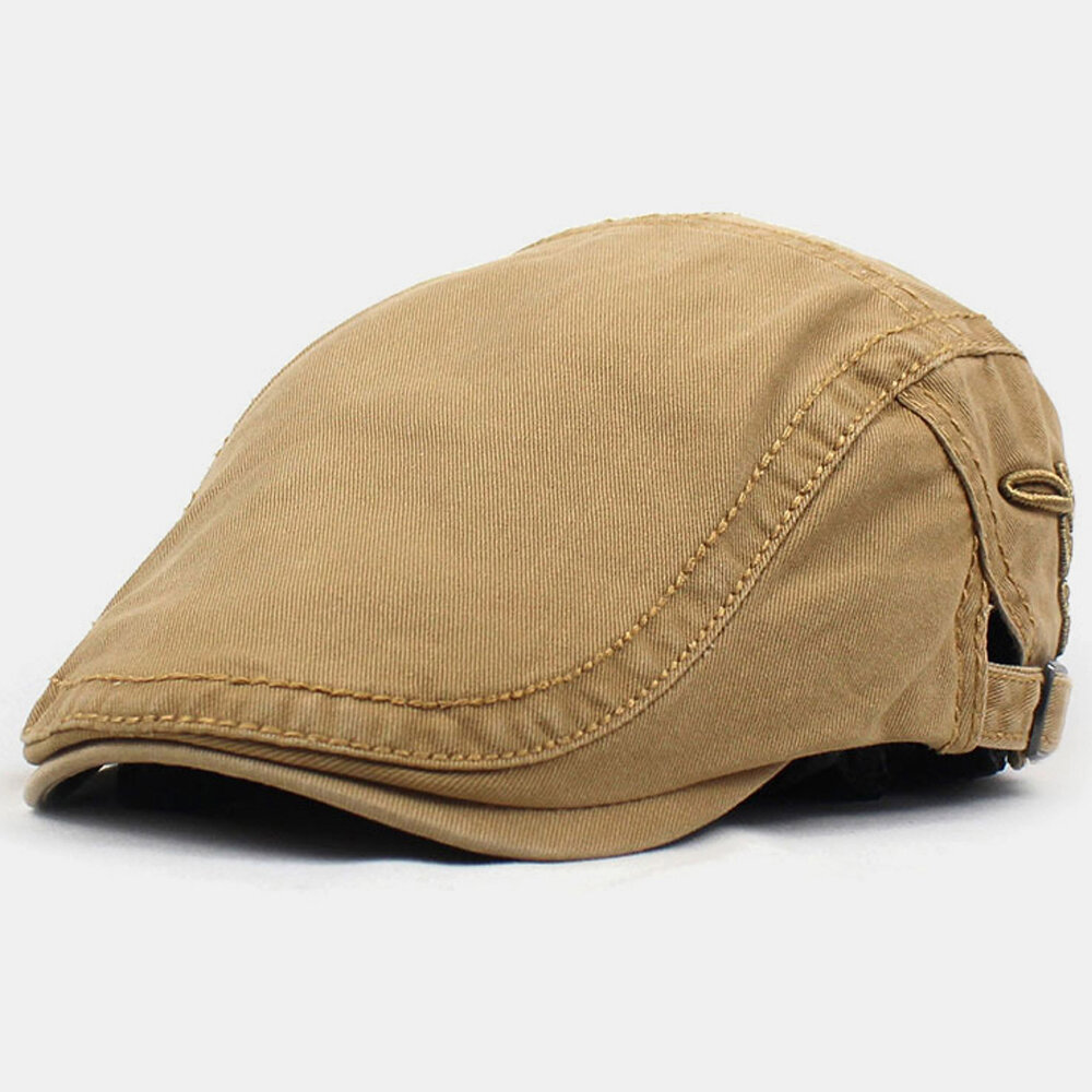

Mens Cotton Embroidery Painter Beret Caps Casual Outdoor Visor Forward Hat, Khaki;black;gray;navy;wine red;army green;coffee