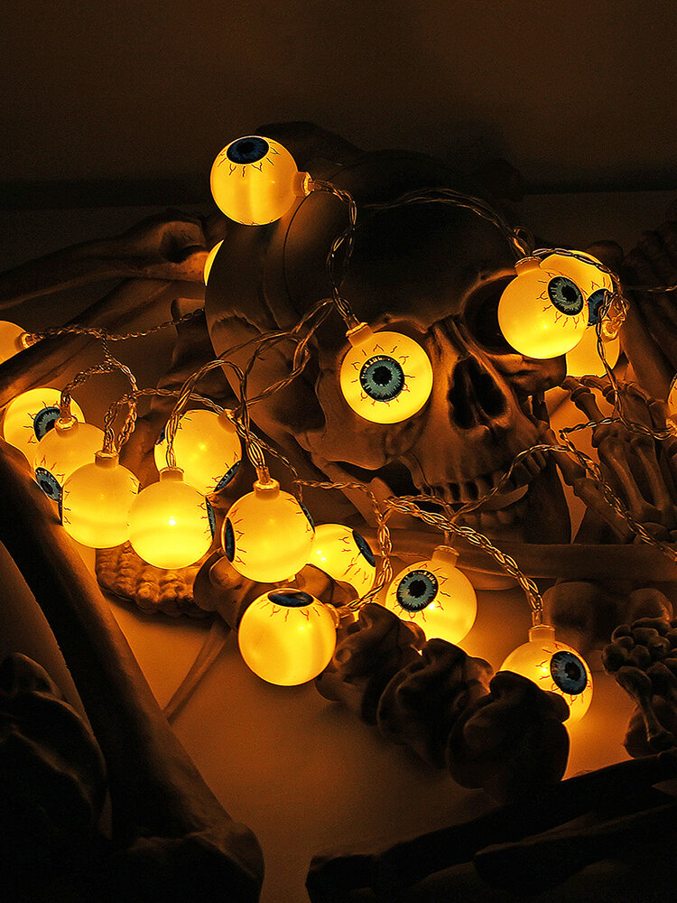 Призрак Скелет Призрачные Глаза Шаблон Хэллоуин LED Строка Свет Праздник Смешные Украшения Партии