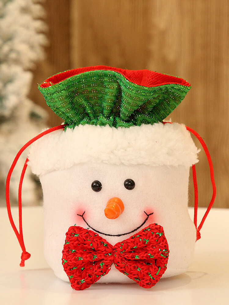 Natale Candy Bag Flanella Borsa Regalo di Natale per la Casa Vacanza Festa Decor Alce 