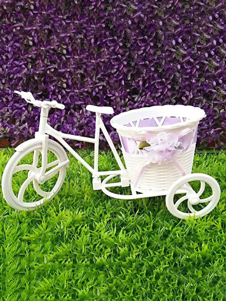 

Artificial Flower Container Tricycle Bike Design DIY Basket For Flower Plant Home Weddding Decor