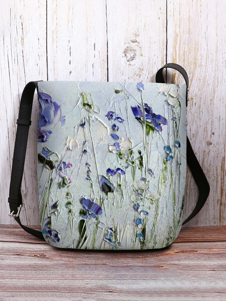 Women Floral Pattern Print Crossbody Bag Shoulder Bag