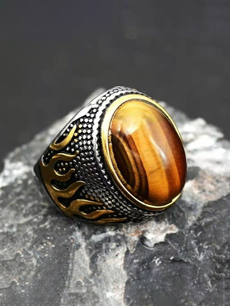 1 Pcs Fashion Retro Wind Flame Series Domineering Classic Ring
