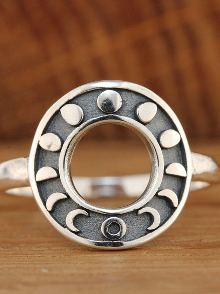 

Carved Moon Change Ring, Silver