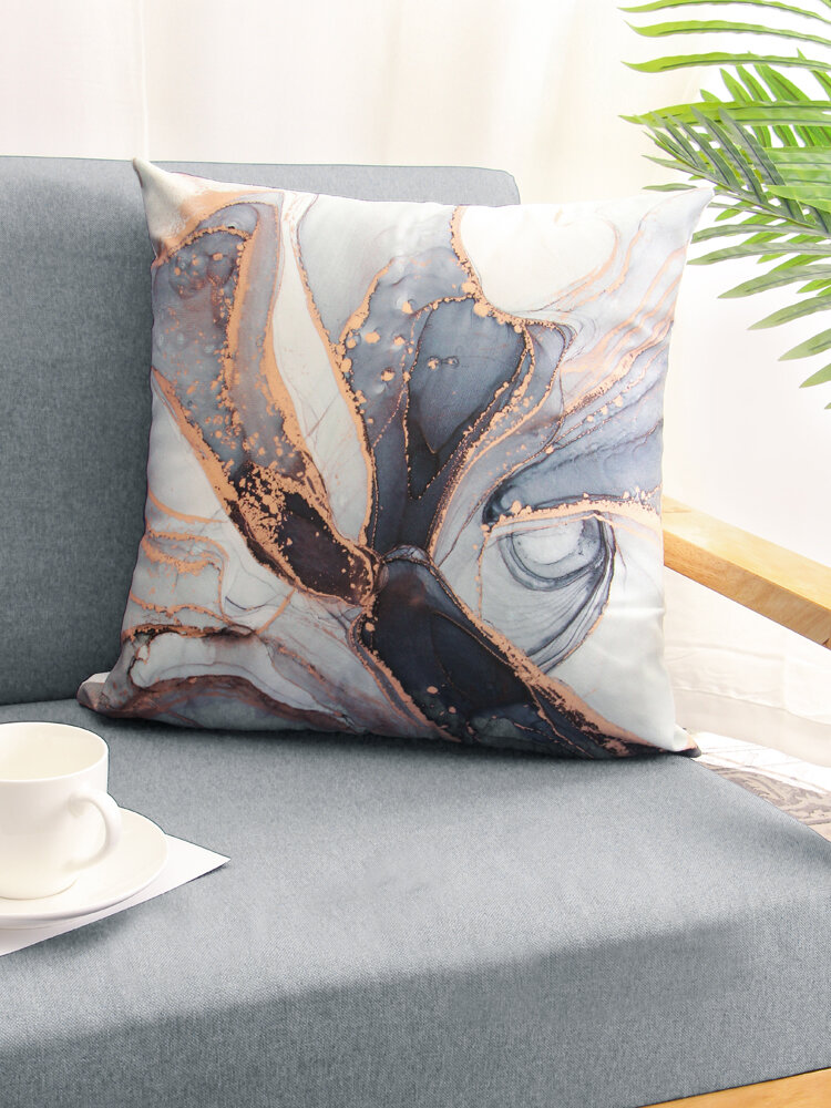 Favorable 1PC Abstract Marble Stone Pattern Blue Grey Short Plush Pillowcase  Throw Pillow Cover Sofa Home Car Cushion Cover - NewChic