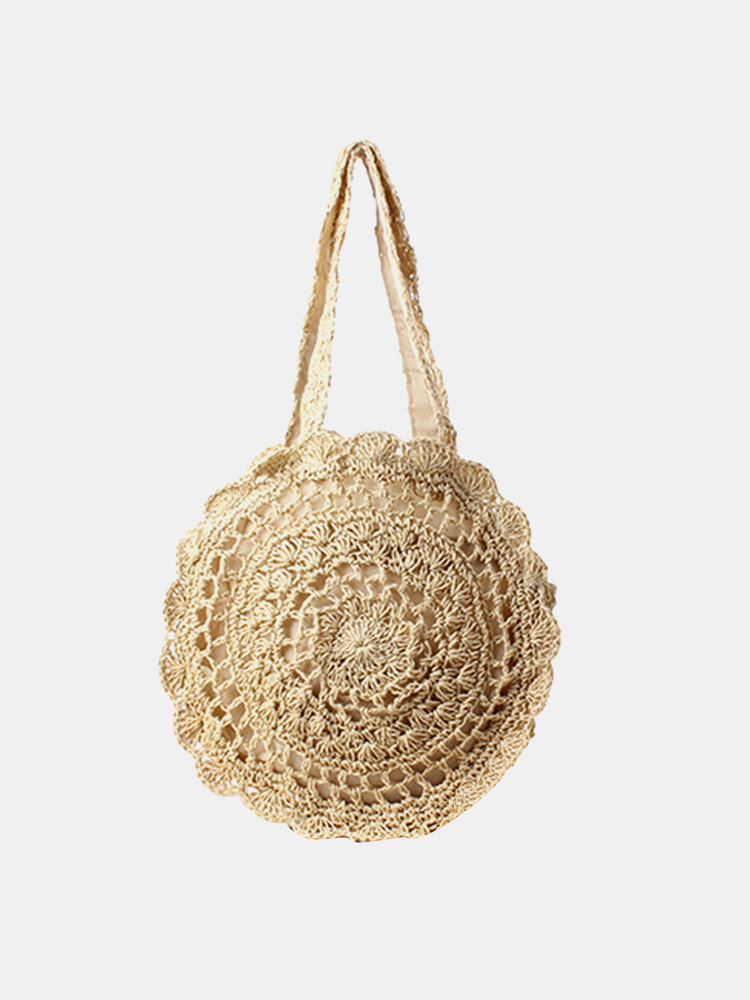 Straw Hollow Out Round Bag Shoulder Bag For Women