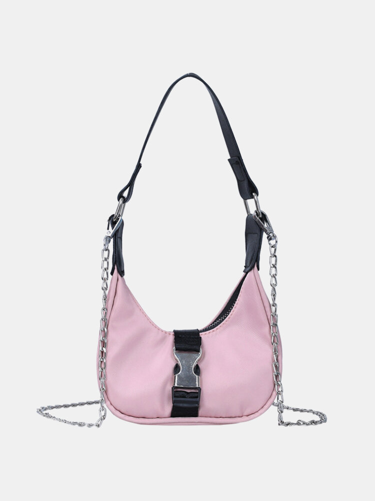 

Women Oxford Chains Solid Crossbody Bag Handbag Satchel Bag, Black;white;pink;purple