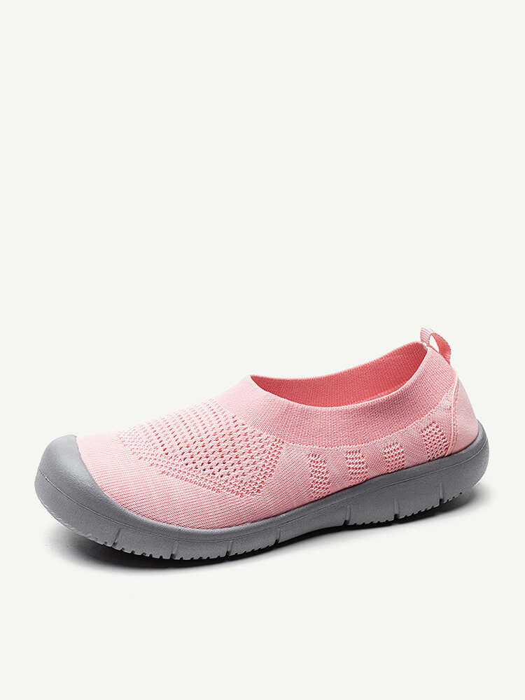 Women Walking Flat Toe Breathable Mesh Slip On Casual Flats Sneakers
