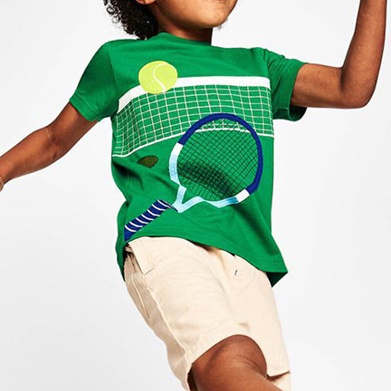 

Boy's Cartoon Sport Balls Print Short Sleeves Casual T-shirt For 3-12Y, #01;#02;#03;#04;#05