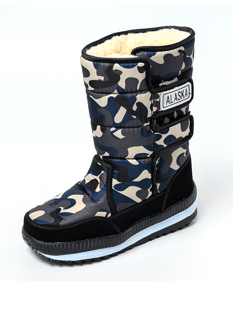 Men Warm Non-Slip Water Proof Camo Casual Mid-Calf Snow Boots