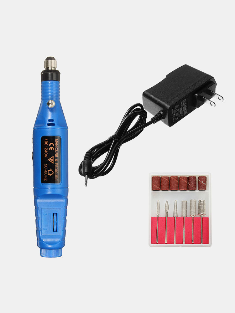 Fast Portable Nail Art Drill Machine Kit Electric File Buffer Bits Acrylic Salon