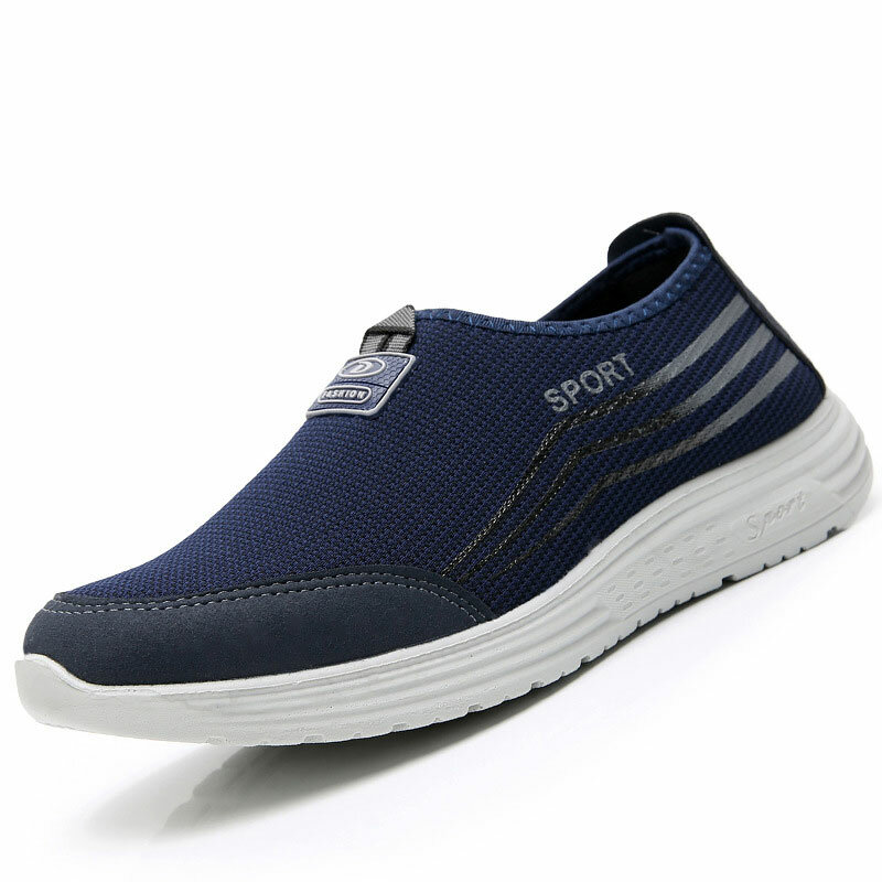 Mens Knitted Fabric Breathable Casual Sports Walking Sneakers