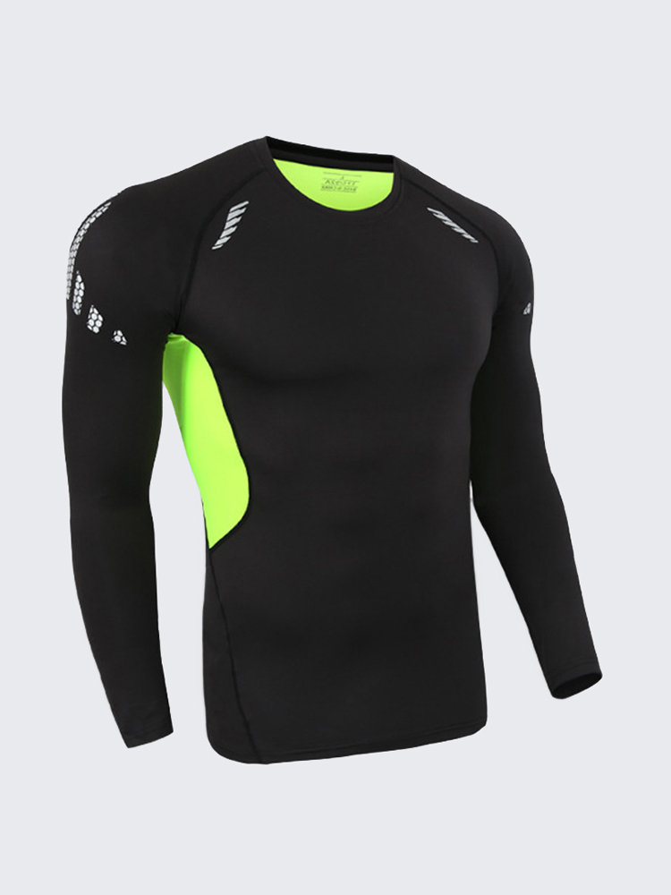 Mens Fitness Fast Drying Elastic Breathable Sports Tight Short Sleeve Top HY