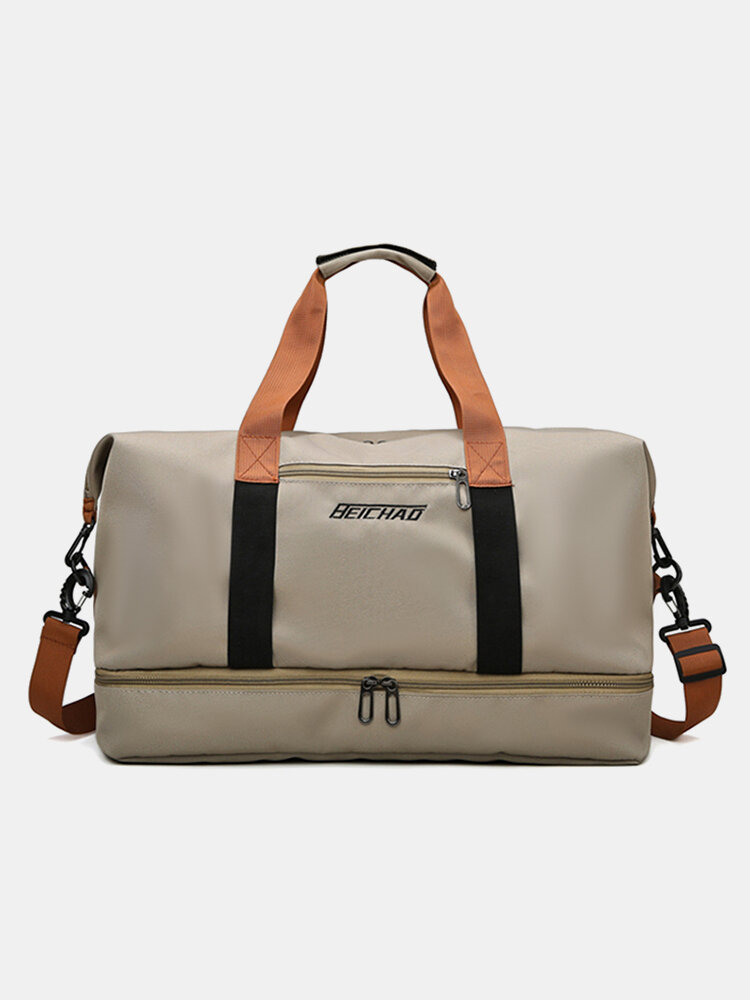 32L Oxford Two Layers Large Capacity Multi-Pockets Waterproof  Handbag Crossbody Bag Summer Travel