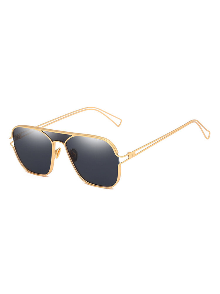 Unisex Vogue Vintage PC Metal Marine Sunglasses Outdoor Travel Beach Anti-UV Sunglasses