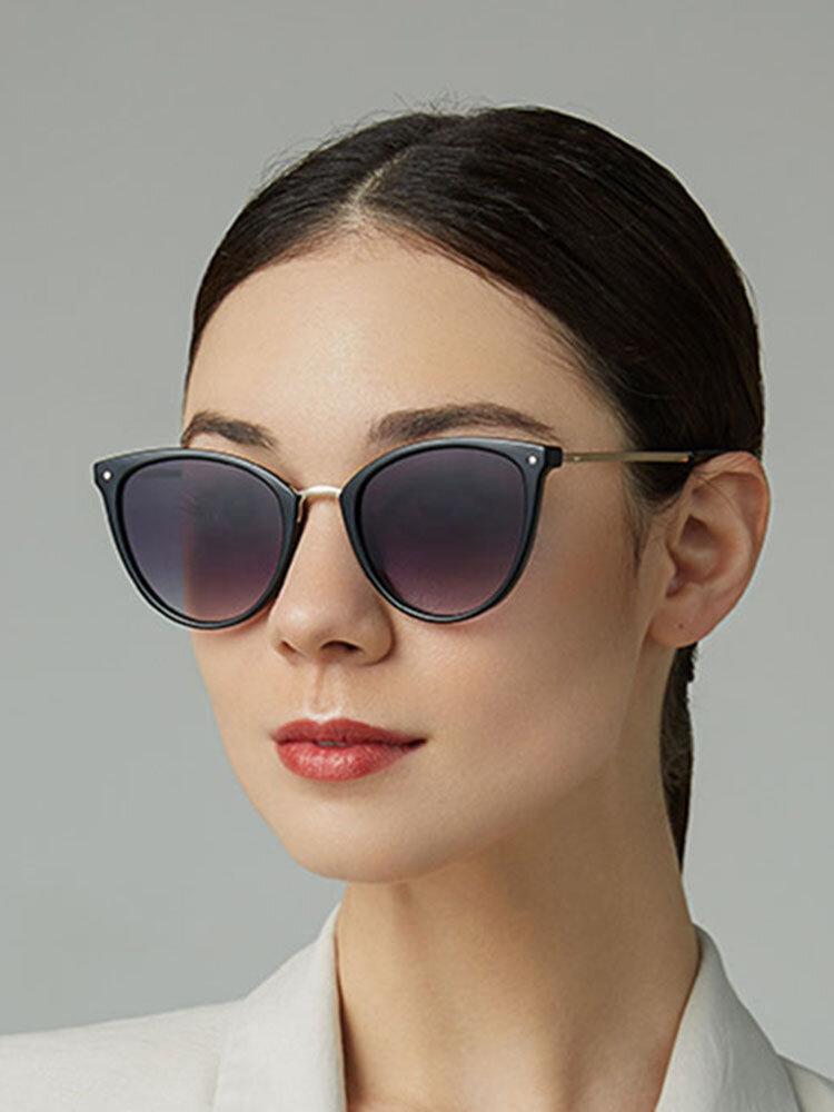 Women Casual Fashion Metal Full Frame Plus Size UV Protection Sunglasses