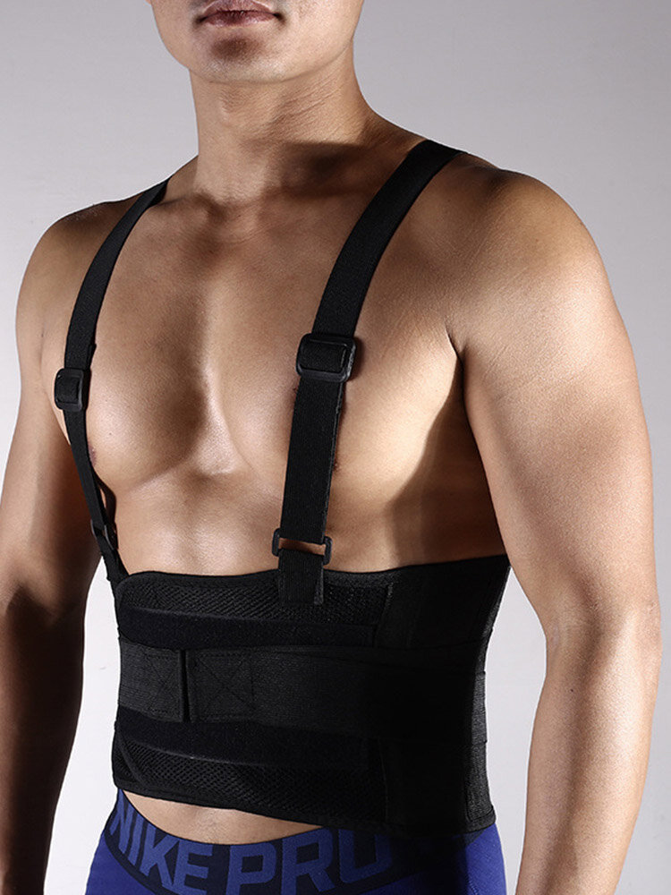 Sport Breathable Adjustable Waist Back Belt Protective Gear Pain Relief Waistband Support Black