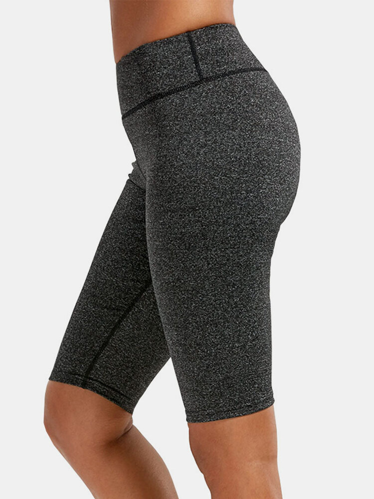 

Women Plain Sports Biker Shorts Dry Quickly Panty For Running Yoga, Black;dark grey;grey