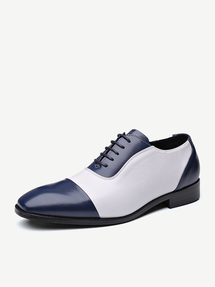 Men Leather Splicing Non Slip Business Casual Formal Shoes