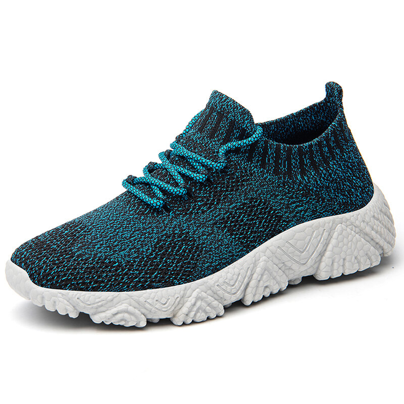 Men Knitted Fabric Breathable Light Weight Sport Running Shoes