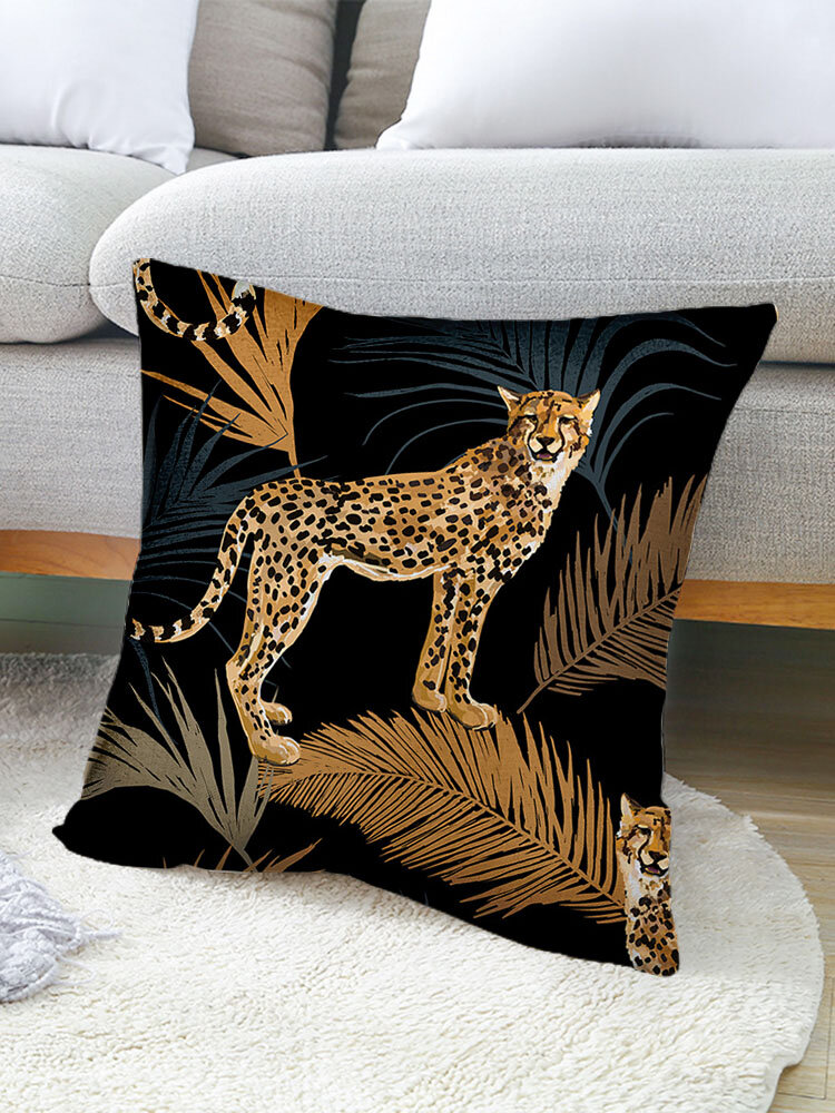 1 PC Linen Leopard Decoration In Bedroom Living Room Sofa Cushion Cover Throw Pillow Cover Pillowcase