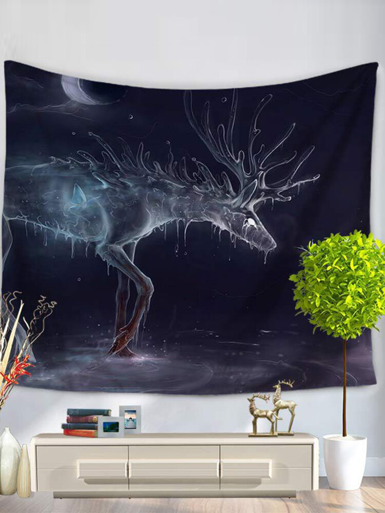 

Romantic Style Deer Elk Printed Wall Hanging Tapestry Blanket Beach Yoga Towel Throw Cover Bedspread