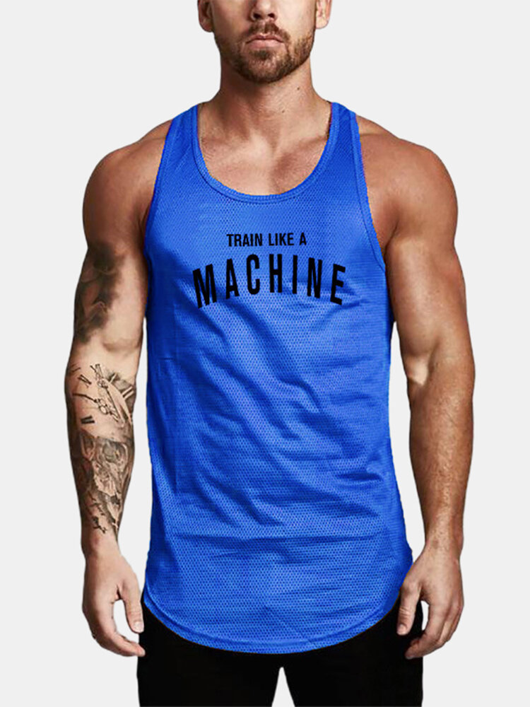 Mens Mesh Breathable Quick-Drying Sport Tank Tops