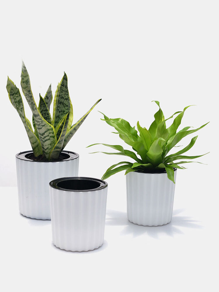 Automatic Water Absorption Creative Succulent Plant Hydroponic Potted Round Plastic Plastic Flower Pot