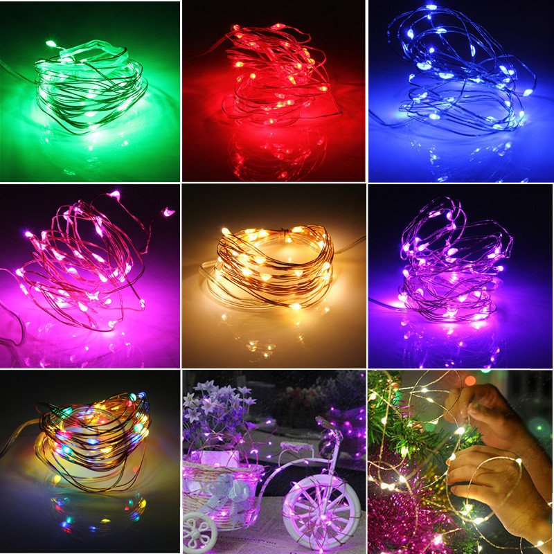 

3M 4.5V 30 LED Battery Operated Silver Wire Mini Fairy String Light Multi-ColorXmas Party Decor, Red;yellow;blue;green;pink;purple;rgb