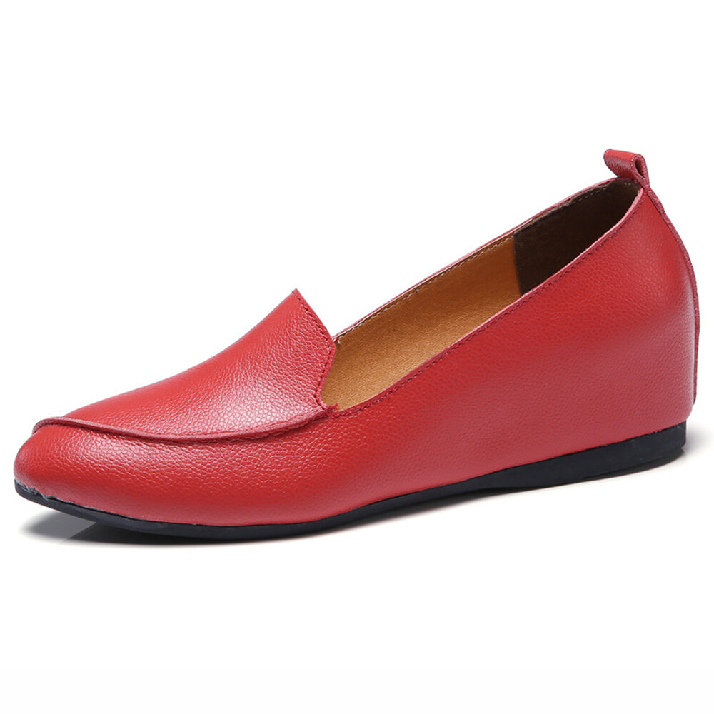 Pointed Toe Hidden Heel Stitching Casual Loafers