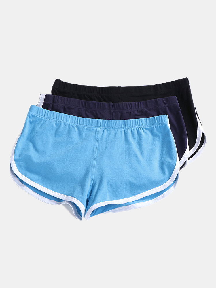 

Loose Home 100%Cotton Boxers Breathable Split Hem Printing Arrow Pants Shorts for Men, Black;sky blue;royal blue