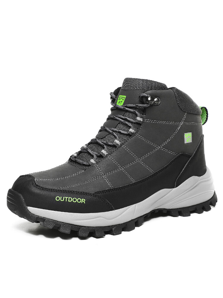 

Men Outdoor Shock Absorption Waterproof Hiking Boots, Black;gray
