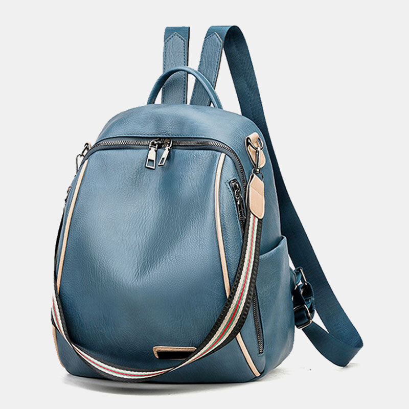 

Women Quilted Anti-theft Multi-carry Backpack Shoulder Bag Handbag, Blue;black
