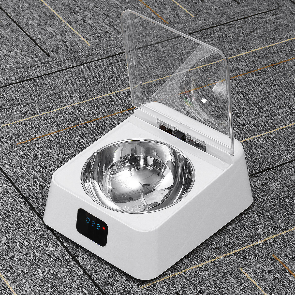 

Pet Dogs Automatic FeederInfrared Sensor Automatic Lid Opening Cockroach Moisture-Proof Bowl, White