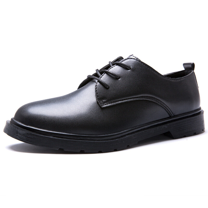 Large Size Men Pure Color Leather Slip Resistant Soft Casual Shoes