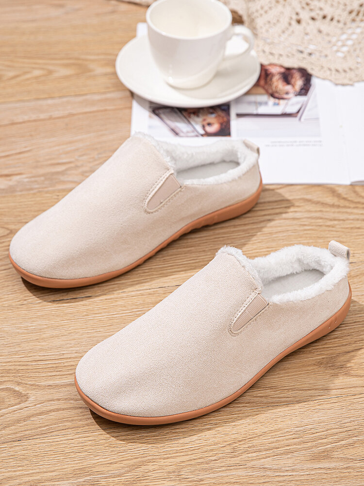 Large Size Women Solid Color Comfortable Warm Home Slippers