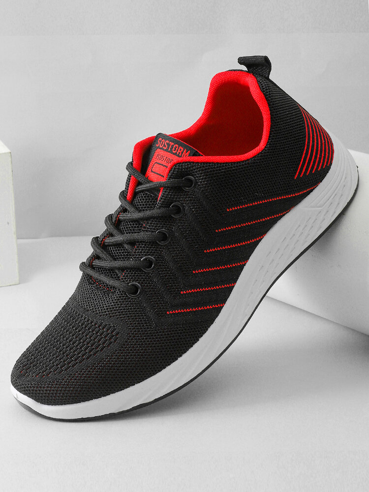 Men Breathable Mesh Lace-Up Running Sports Casual Walking Shoes