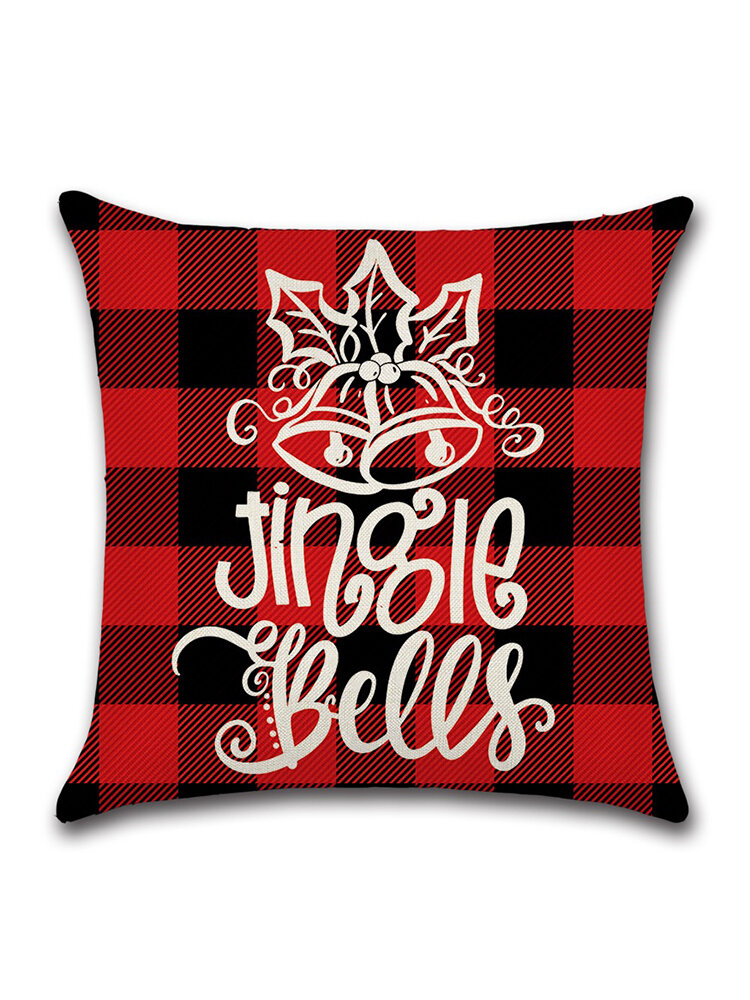 Classical Red&Black Lattice Christmas Throw Pillow Case Home Sofa Cushion Cover Christmas Gift Decor