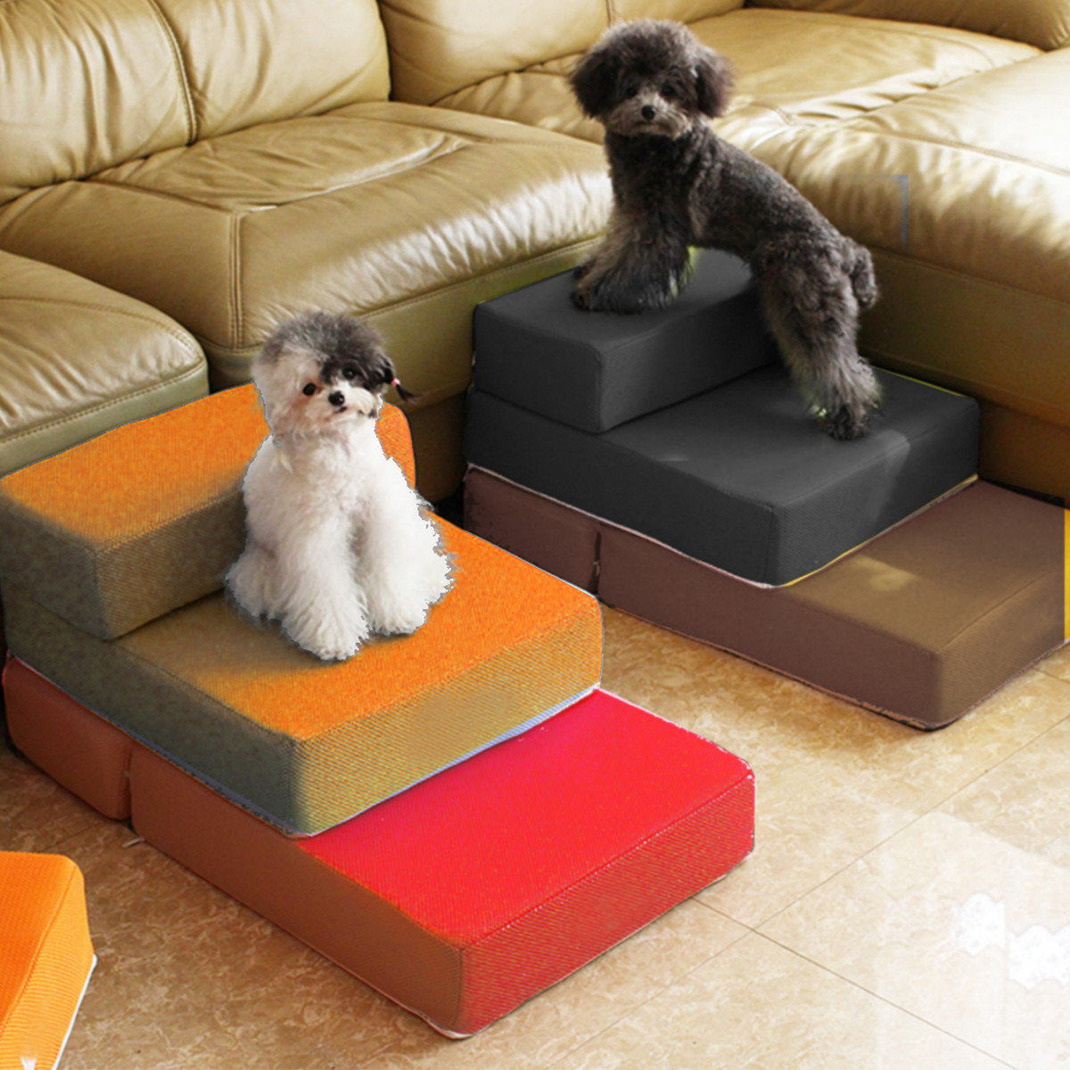 Portable 2-Steps Dog Cat Pet Stairs 