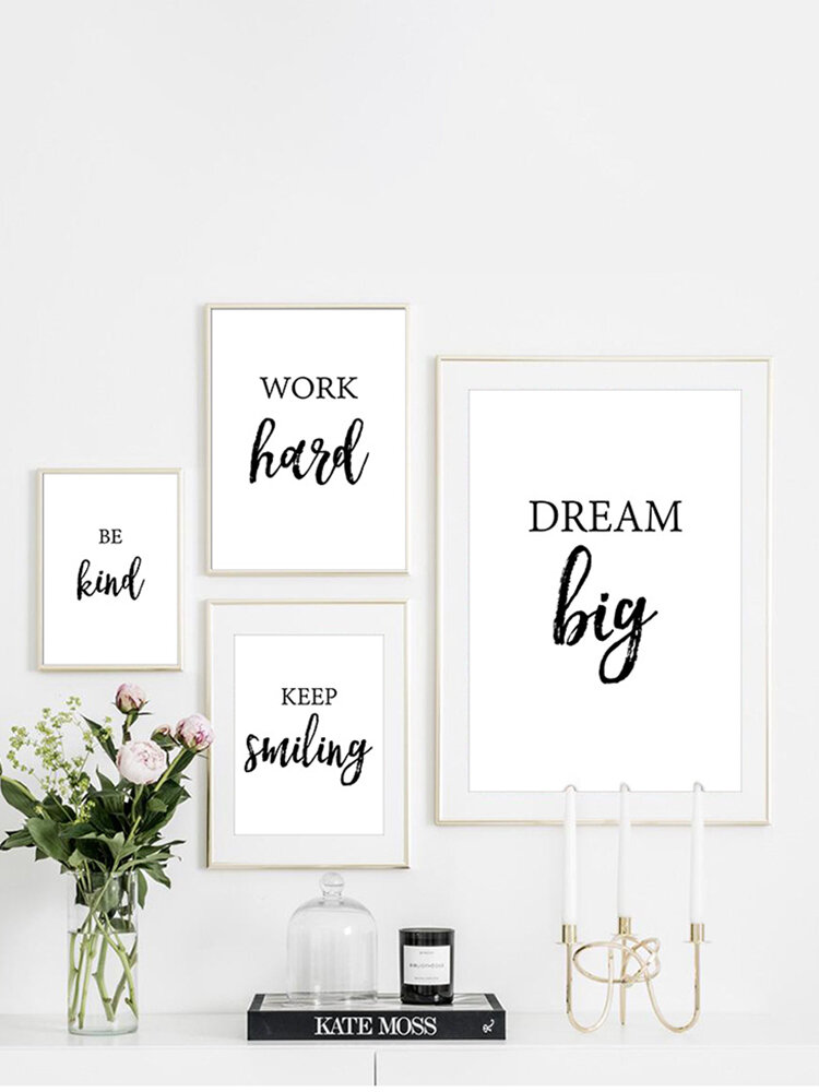 

1PC Unframed Beauty Letter Words Quote Slogan Painting Pattern Canvas Painting Wall Art Canvas Living Room Home Decor