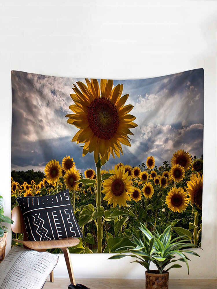 Sunflower Plants Shower Curtain Bathroom Waterproof Polyester Shower Curtain Leaves Printing Curtains for BathroomShower