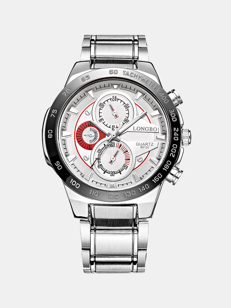 80131 Stainless Steel Band Decorative False Small Dial Fashion Men Quartz watch
